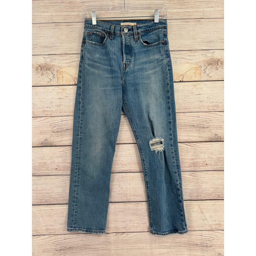 Levi's Premium Wedgie‎ Straight Jeans Womens 26 Blue Medium Wash Denim